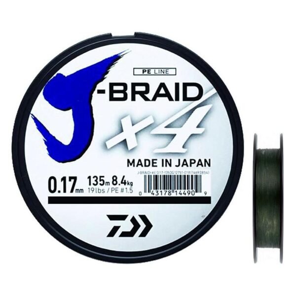 Tresse Daiwa J Braid X4b Vert - 1350M